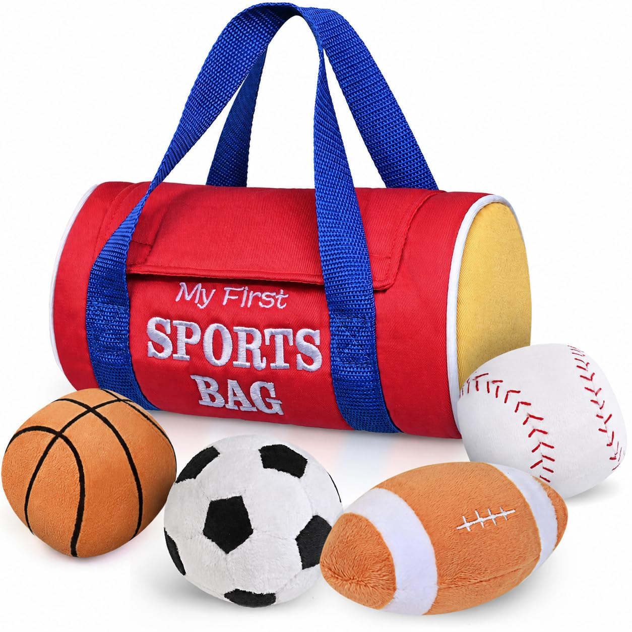 KMUYSL My First Sports Bag, Soft Sensory Balls for Baby Toys 0-12 Months | Plush