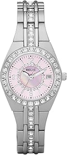 Relic by Fossil Women's Queen's Court Analog-Quartz Dress Watch with Stainless Steel Strap, Silver, 12 (Model: ZR11775)