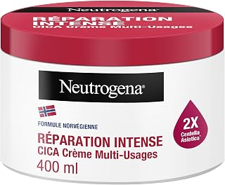 Neutrogena CICA Multi-Use Intense Repair Cream (400ml Pump Bottle) – Hands, Face, Feet & Body – 15% Glycerine + Centella Asiatica – 72h Hydration – Very Dry Skin