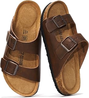Project Cloud s Women's Flat Sandals Genuine Leather Comfortable Beach Shoes Memory Foam Holiday Shoes Women's Shoes (Santorini)