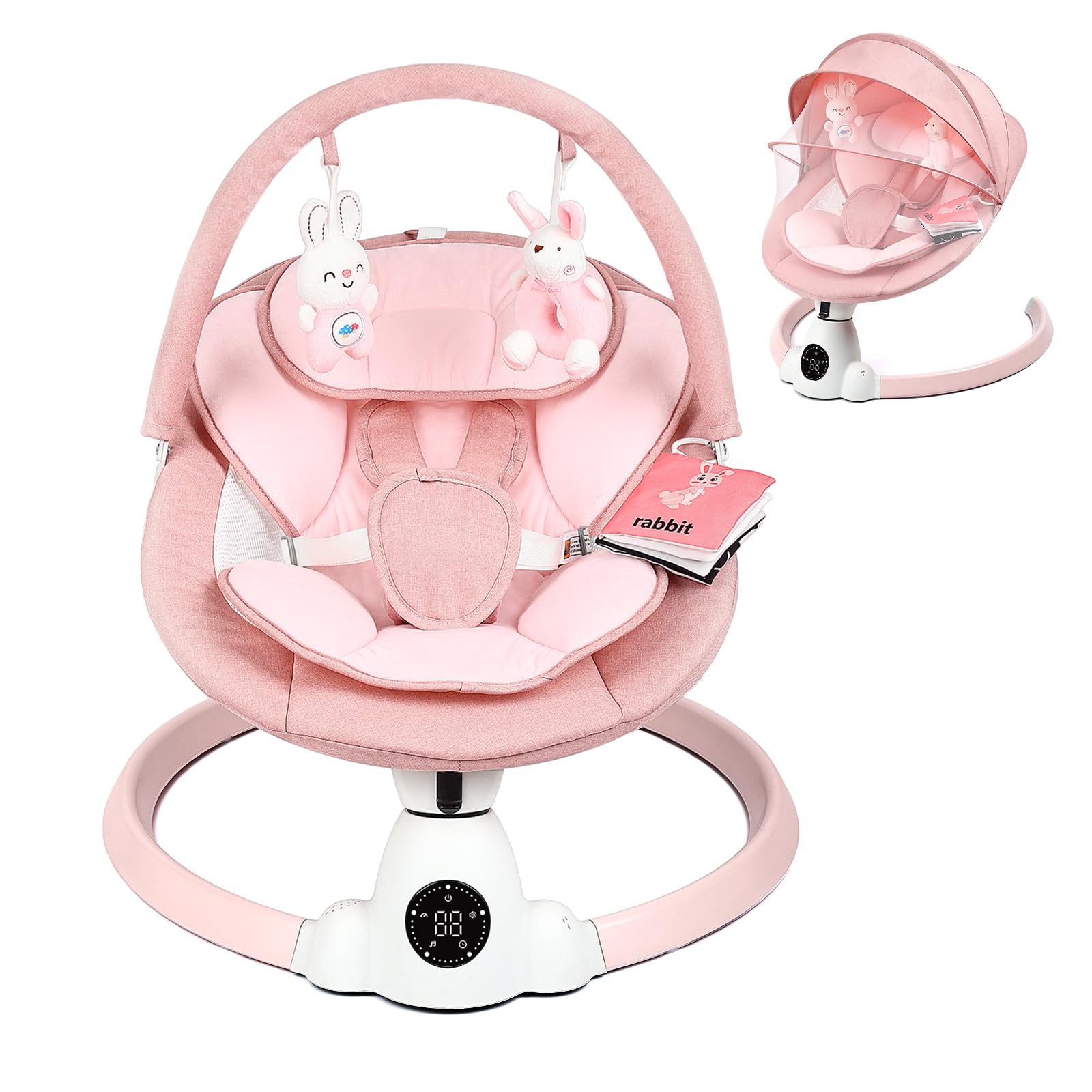 Ansha Baby Baby Swing for Infants, Portable Electric Baby Swings with Bluetooth,
