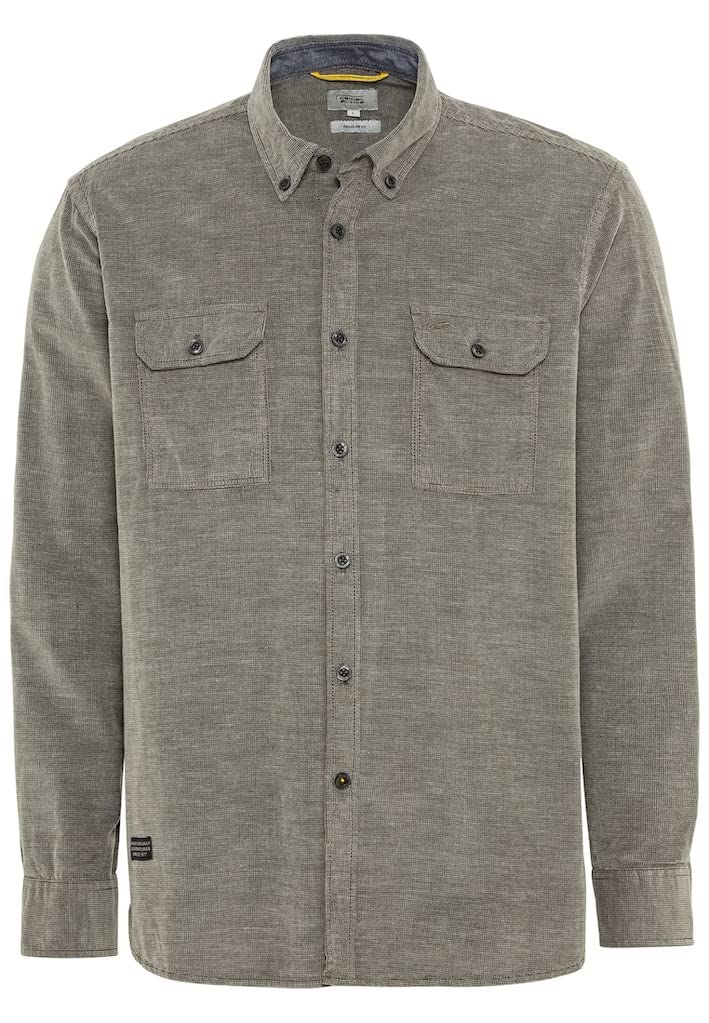 camel active Regluar Fit Shirt Long Sleeve Button Down Structure Dark Red