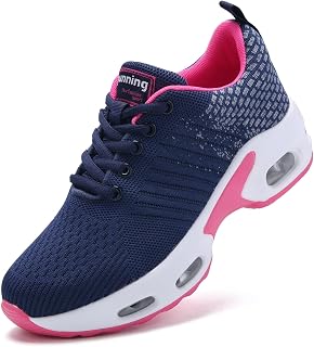 Women's Air Cushion Memory Foam Sneakers, Pink Navy Blue, 41 EU