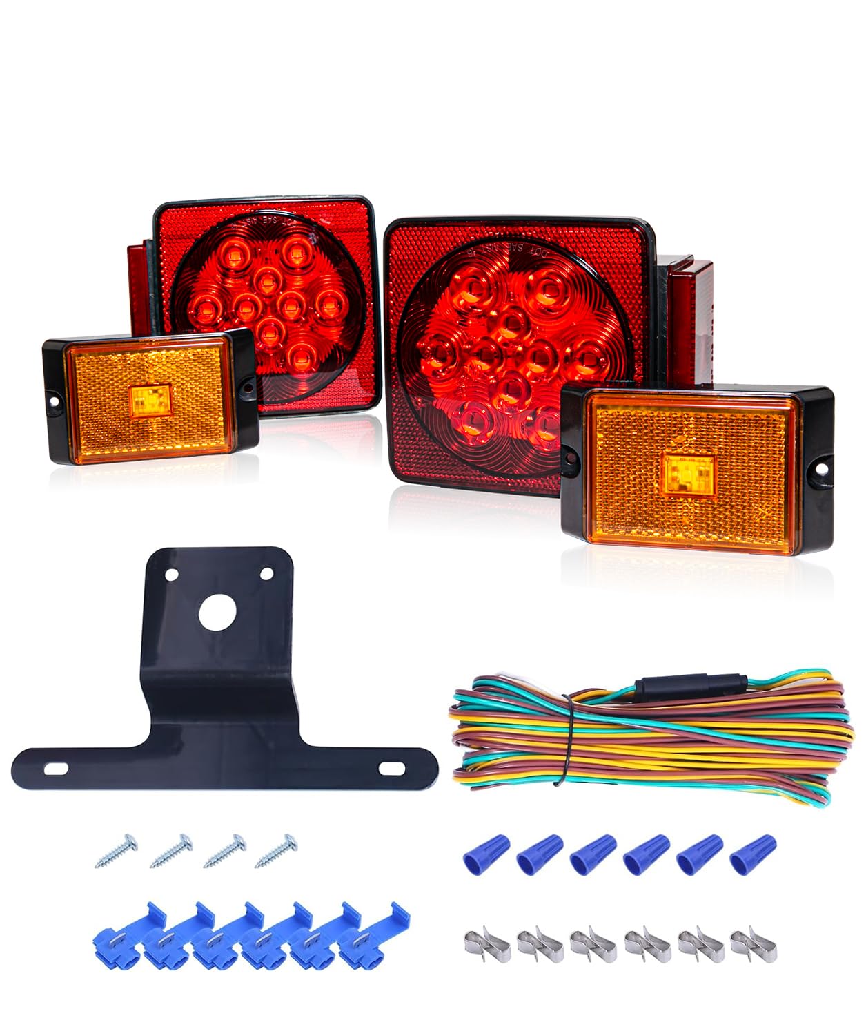 MAXXHAUL 70205 Trailer Light Kit - 12V All LED, Left and Right Waterproof Submer
