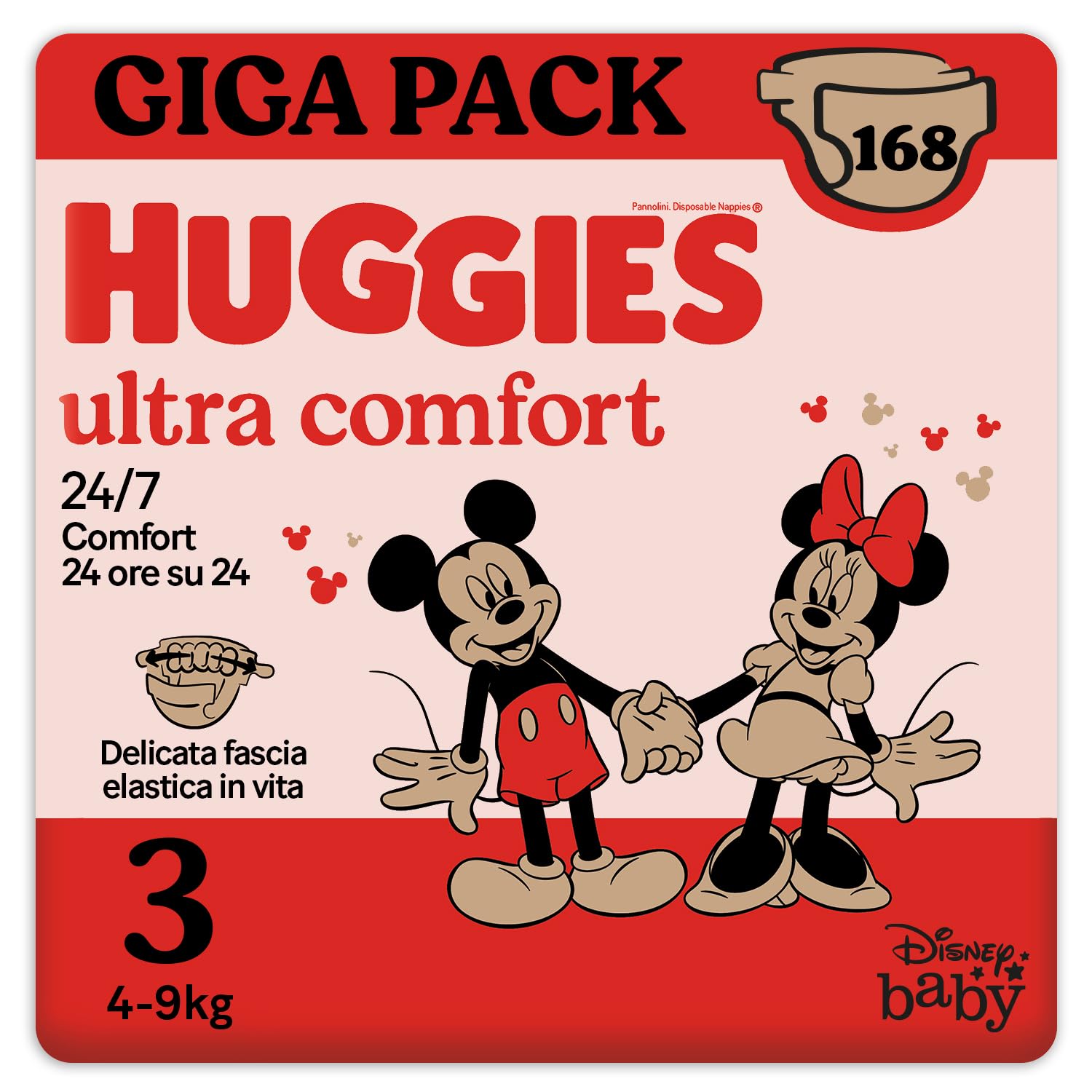 Huggies Ultra Comfort/Little Movers Diapers Size 3 (4-9 kg), Ultra Absorbent, Fu