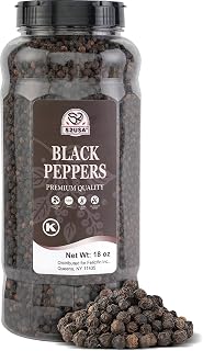 52USA Whole Black Peppercorns, 18oz – Premium, Bold Flavor, Perfect for Grinders, Cooking & Seasoning