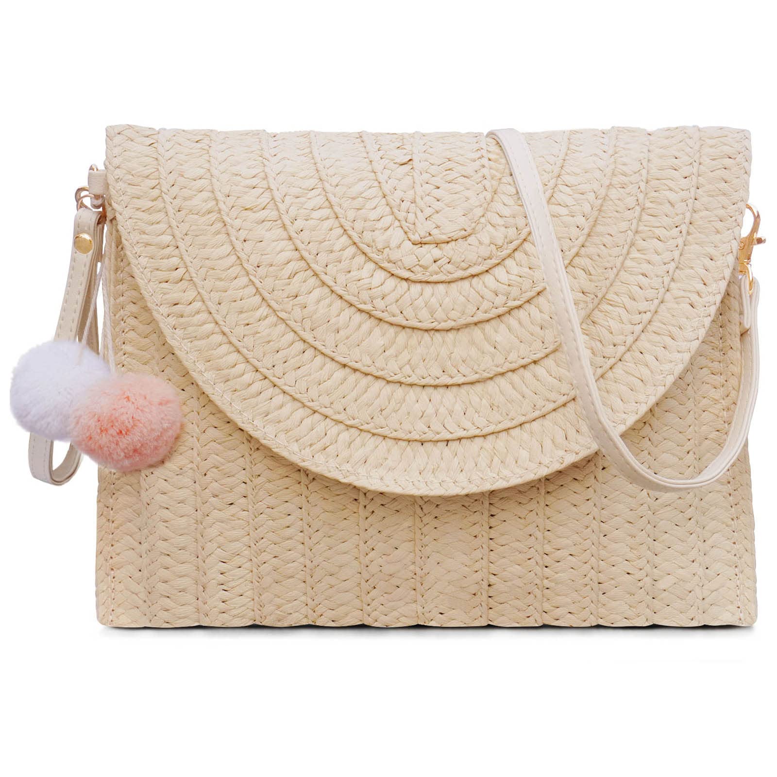 Straw Shoulder Bag For Women Woven Purse Beach Envelope Clutch Straws Wallet