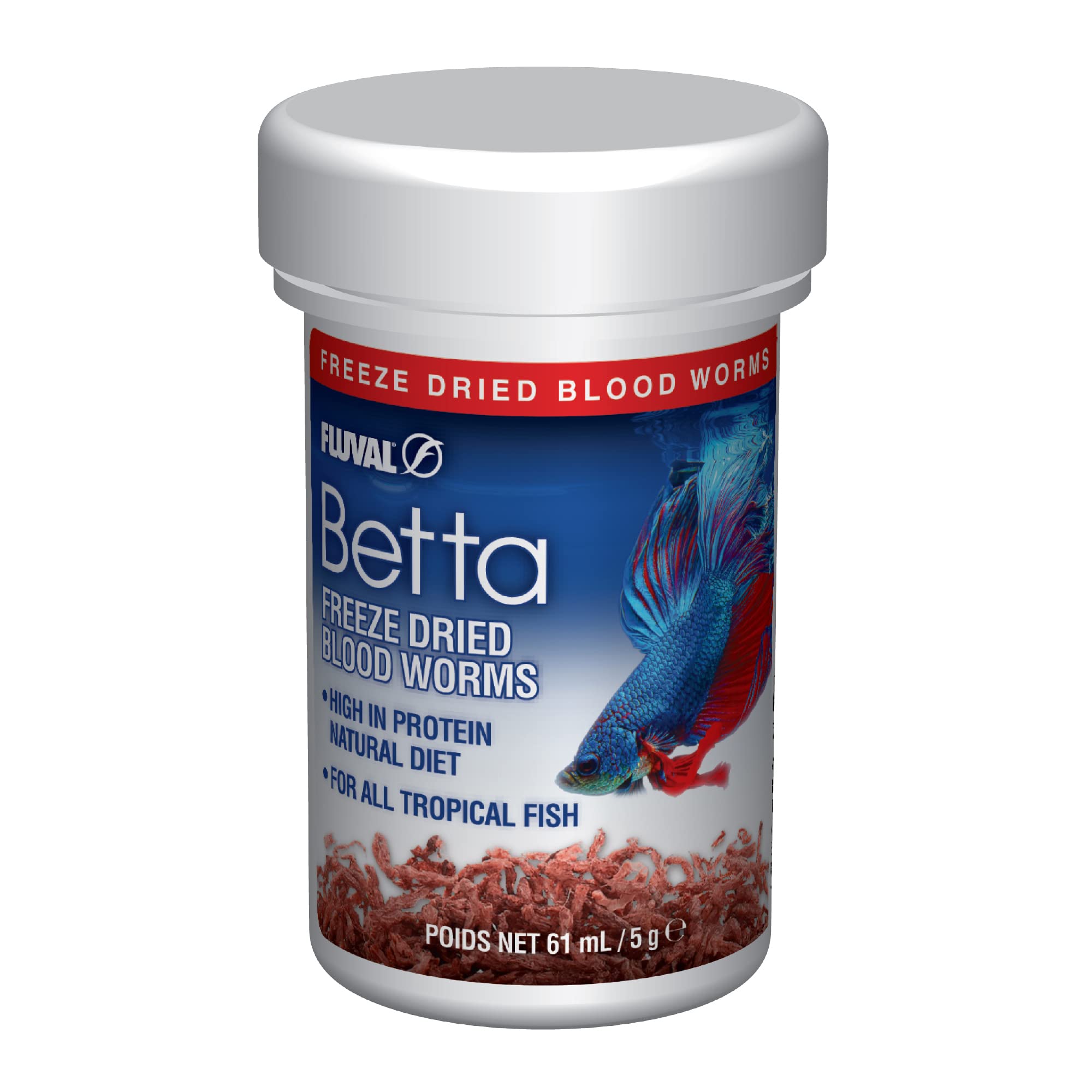 Fluval Betta Freeze Dried Bloodworms, 5 g (0.18 oz)