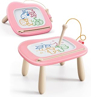 KOKODI Magnetic Drawing Board, Toddler Toys for 1-2 Year Old Girl, Drawing Doodle Pad Learning and Educational Toys for 1 2 3 Year Old Kids Girls (Pink)
