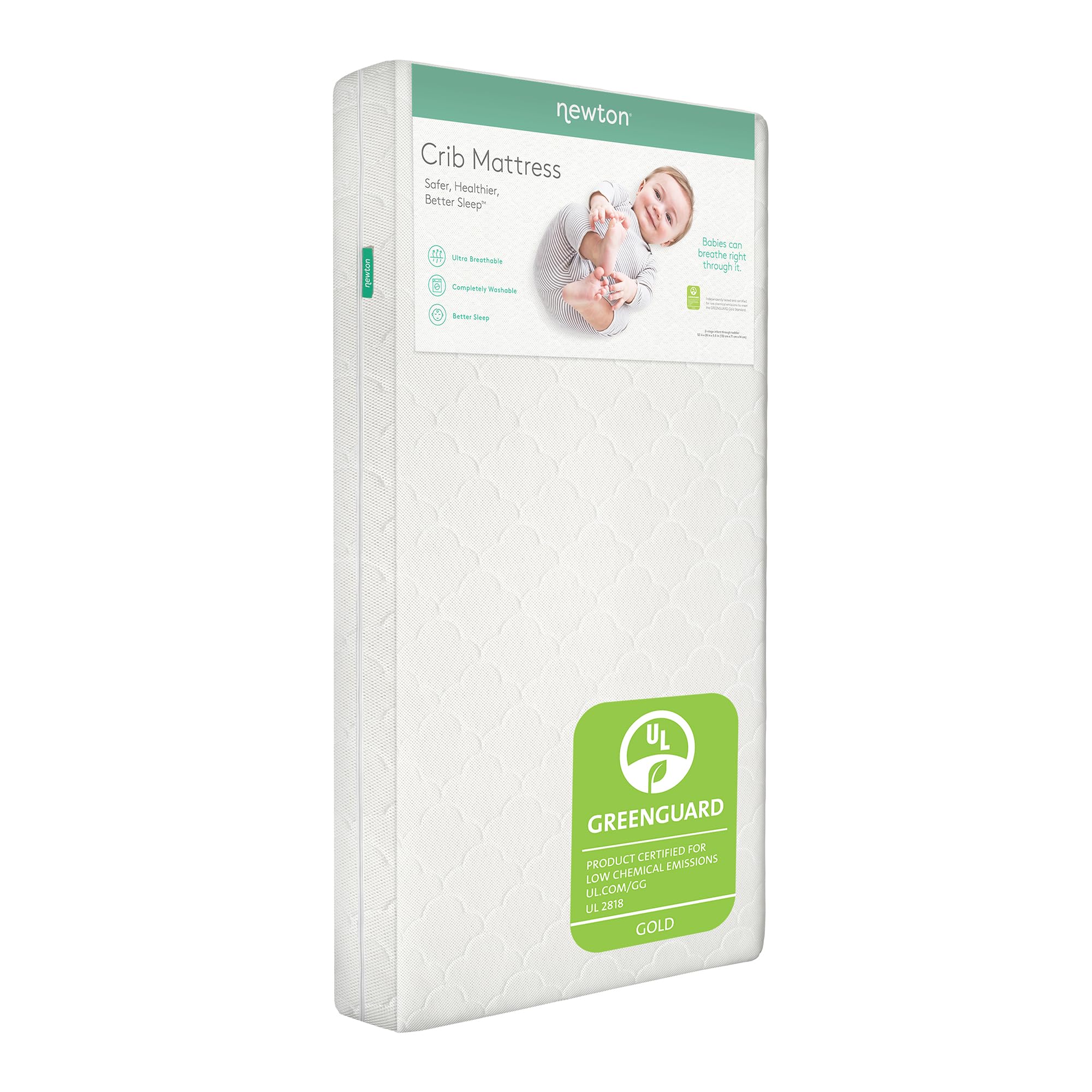 Newton Baby Crib Mattress & Toddler Bed, Breathable & Washable - White | Baby Cr
