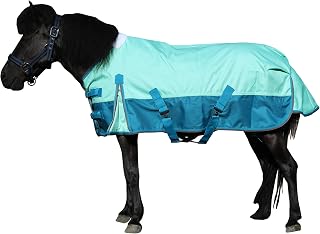 LEAFOREST 1200D Pony Mini Horse Rain Sheet Waterproof Breathable Blanket | Windproof Turnout Sheet for Miniature Horses, Foals, Yearlings, Donkeys. Ideal for Stable, Paddock Green 45IN