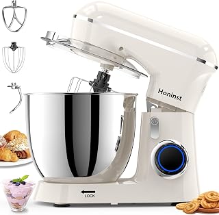 Honinst 1400W Stand Mixers, 6.5L 10-Speed Tilt-Head Electric Food Mixer