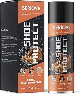 BERIOVE Protect Shoe Protector Spray - 6.7 OZ Waterproofing Spray | Rain & Stain Waterproof Nano Protection for Leather, Suede, Sneaker