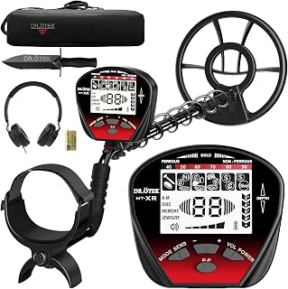 DR.ÖTEK Metal Detector for Adults, Professional Metal Detectors Waterproof with 10" IP68 Coil, Larger LCD Display, High Accuracy for Gold & Silver Detection & Beach Treasure Hunting, Beginner Friendly