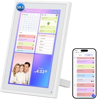 10.1" Digital Calendar, Full HD Smart Display for Family Organizer | Touchscreen Chore Chart, Wall/Desk Mount, Meal & To-Do Lists, Photo Frame, Ideal Gift for Mom & Women