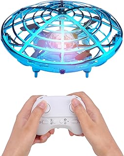 BlueFire Mini Drone for Kids, Hand Operated Drone Flying Ball Indoor Helicopter Ball with Remote Control, Flying UFO Drone Quadcopter Flying Toys Gifts for Boys Girls Kids(Blue)
