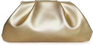 Huralona Dressy Pleated Vegan Leather Clutch Purse Bag for Women Super Chic Soft PU Evening Purse Handbag