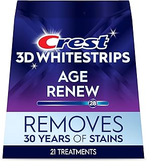 Crest 3D Whitestrips Age Renew At-home Teeth Whitening Kit, 21 Treatments, 28 Levels Whiter
