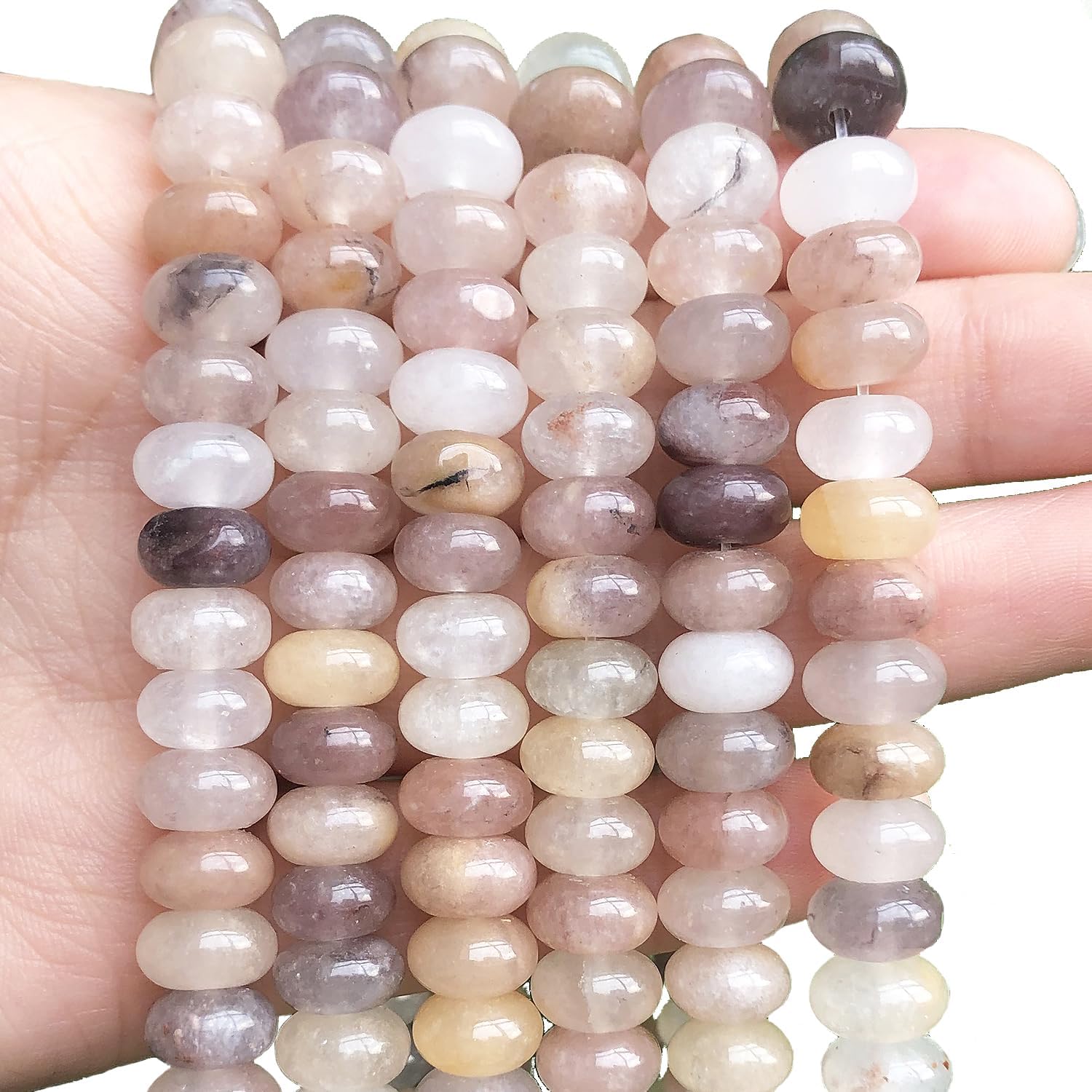 Songxi 5x8mm Pink Aventurine Rondelle Beads, 73PCS Spacer Round Loose Abacus Bea