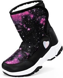 Girls Snow Boots Water-Resistant Warm Fur Lined Anti-Slip Winter Boots for Toddler/Little Kid/Big Kid
