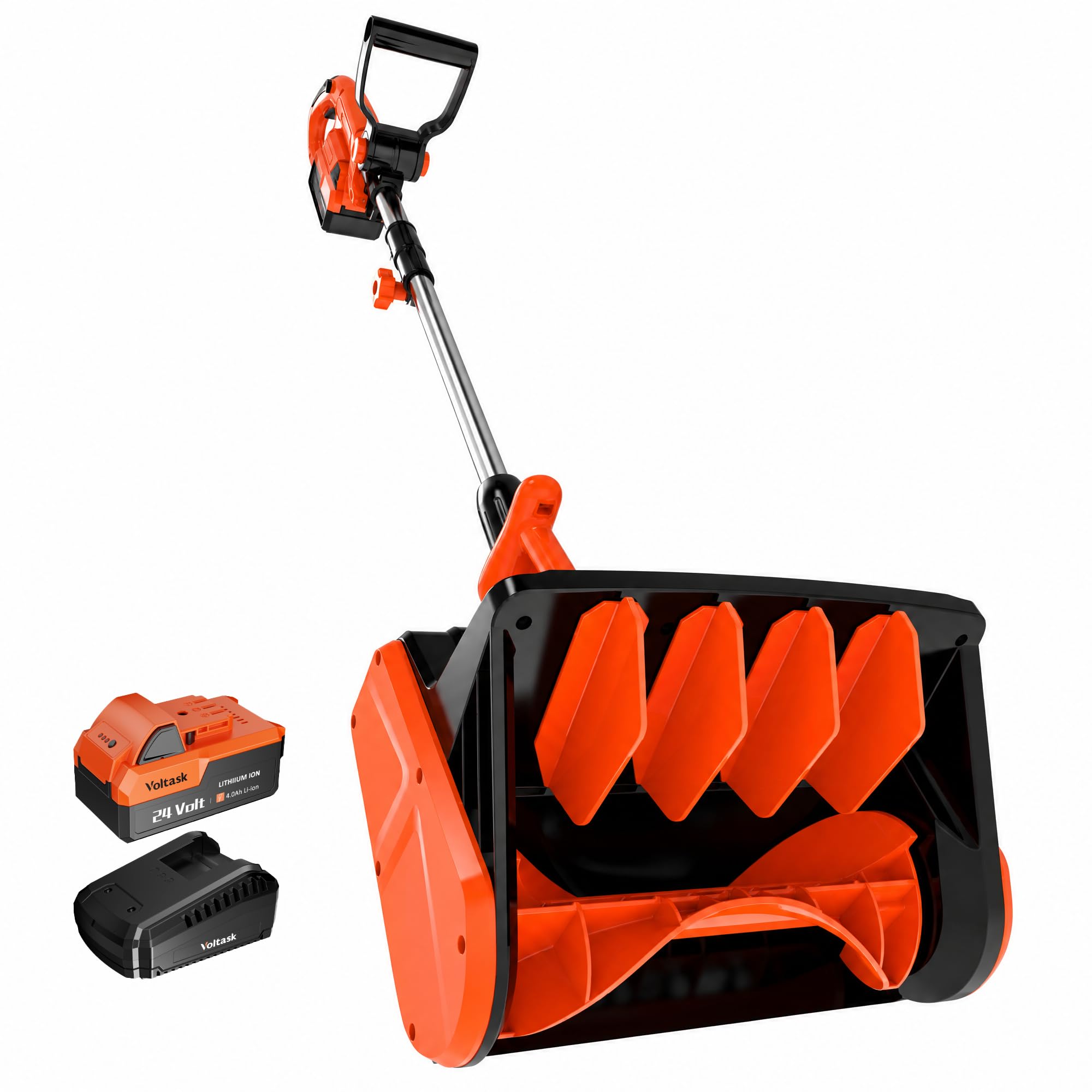VOLTASK 24V Cordless Snow Shovel, 13.2 Inch Electric Snow Blower, 23 Ft Snow Thr