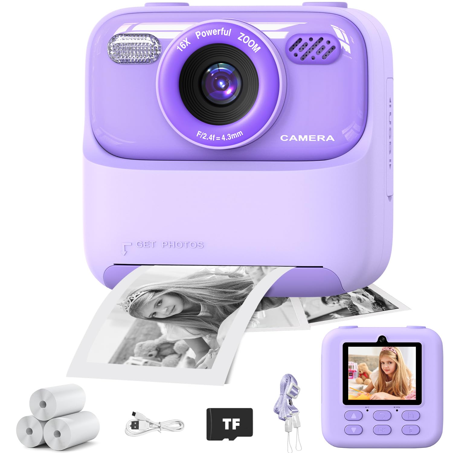 masterbee Kid Camera Instant Print Photo, Birthday Gifts for Girls and Boys, Kid