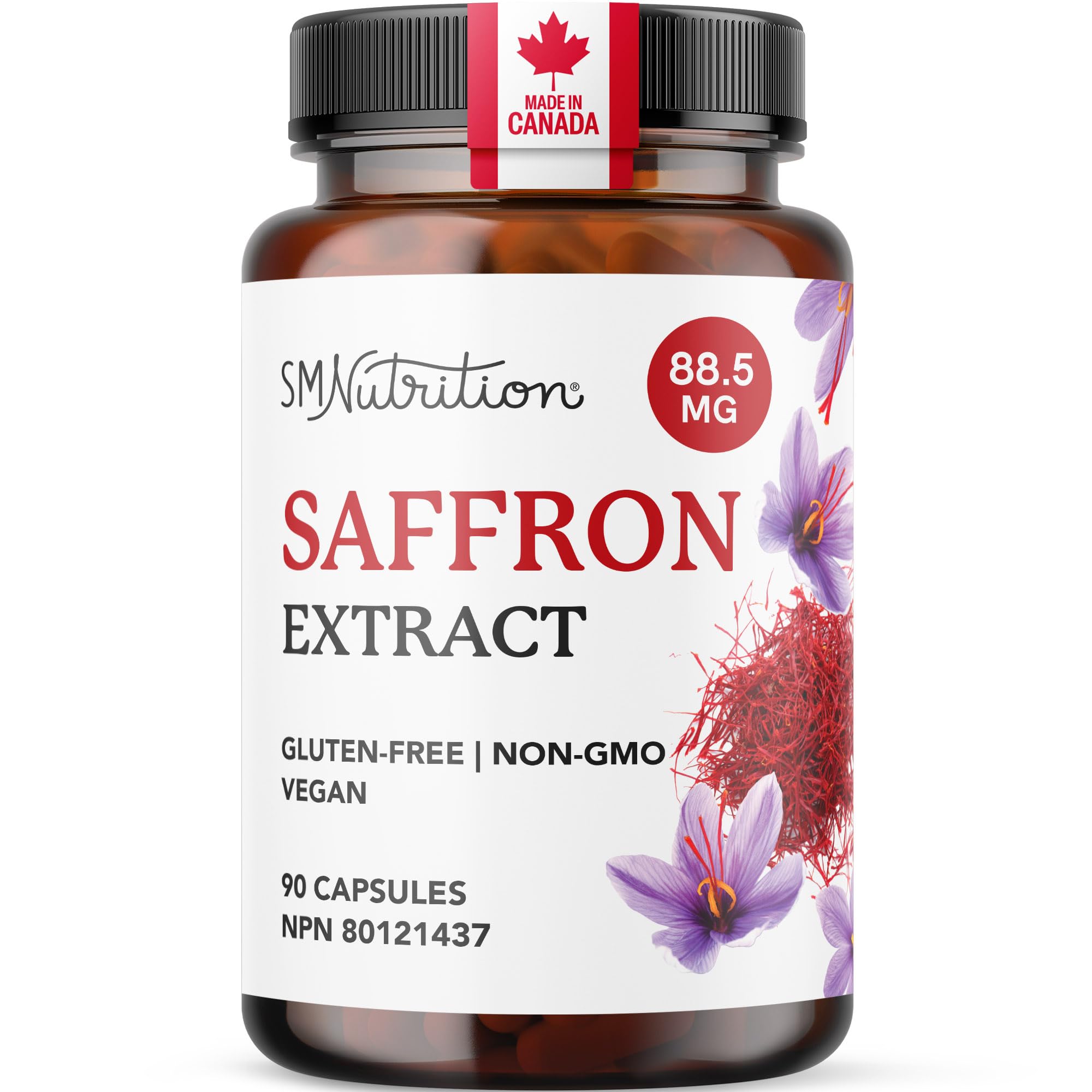 Saffron Extract Supplement 88.5mg, Cellular Health Support, 90 Capsules | Powerf