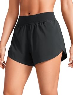CRZ YOGA Mid Waist Split Running Shorts 10 cm