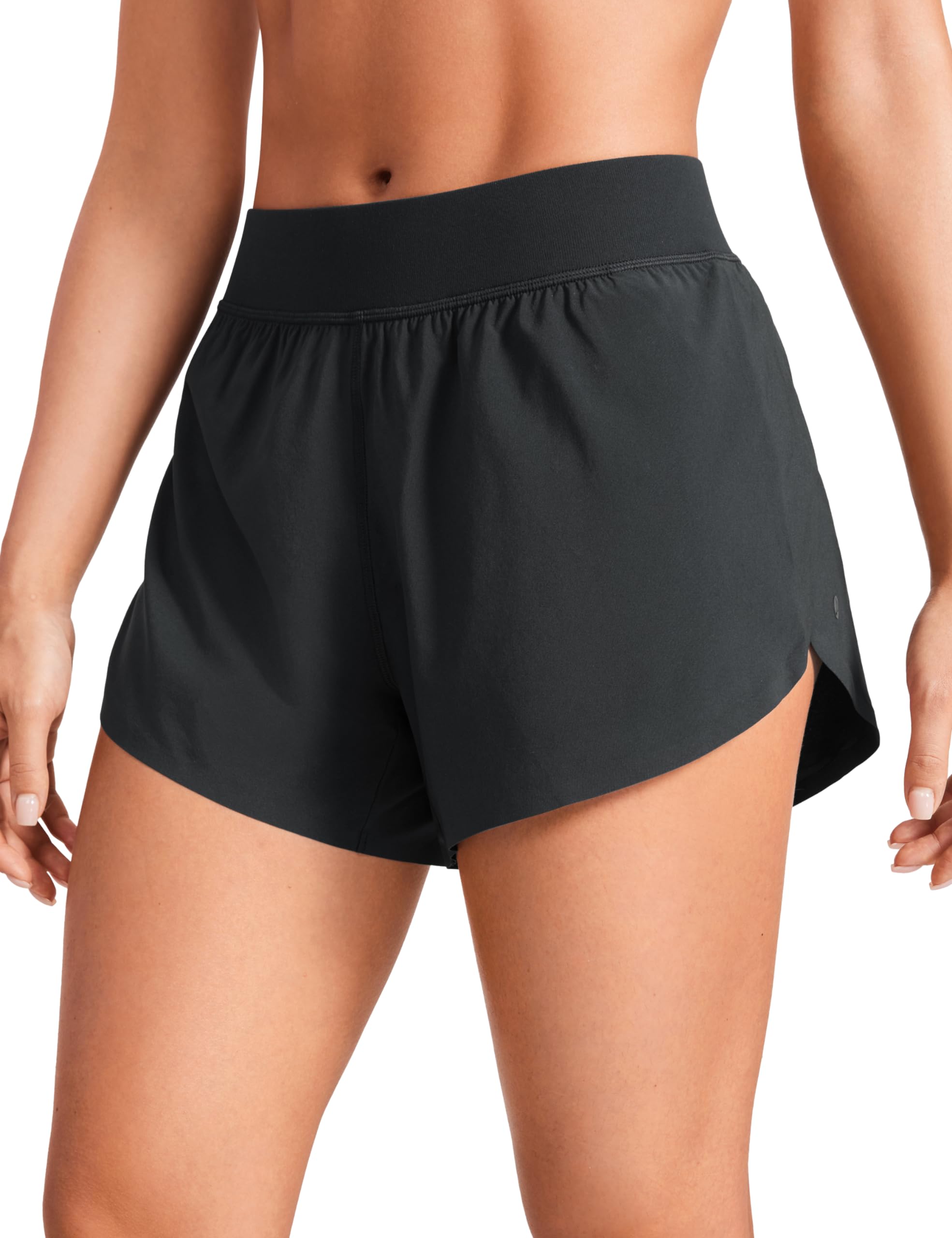 CRZ YOGA Mid Waist Split Running Shorts 10 cm