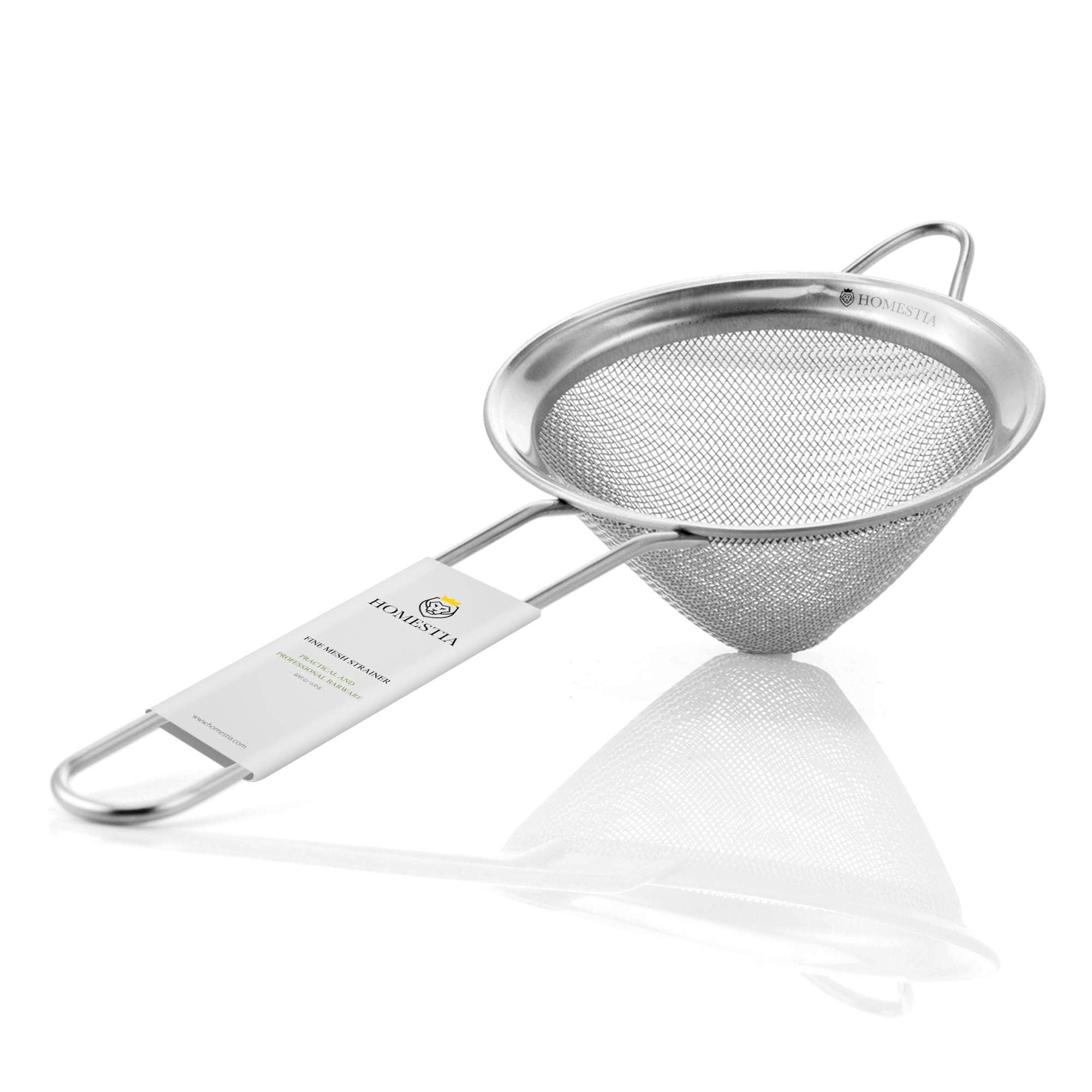 Homestia 304 Stainless Steel Fine Mesh Strainer, Sieve Sifter For Tea, Food | 3.