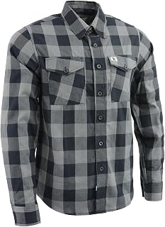 Milwaukee Leather Men’s Casual Cotton Flannel Plaid Long Sleeve Button Down Cotton Shirts
