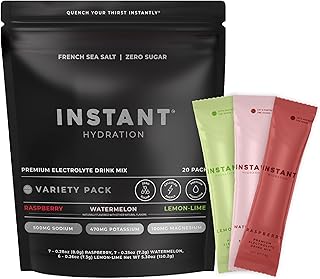 Instant Hydration Sugar Free Electrolytes Powder Packets Variety Pack - Watermelon, Raspberry, Lemon Lime Drink Mix & Travel Essentials with Magnesium and Potassium - Post Workout Recovery - 20 Sticks