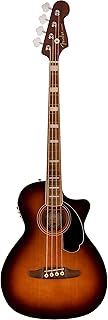 Fender Acoustic Bass Guitar, 4-String, Kingman V2 with Fishman Bass Acoustic Guitar Pickup with Tuner, Equalizer and Phase Control, Shaded Edge Burst