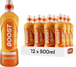 Boost Sport Orange Isotonic Sports Drink, 12 Pack, 500ml Bottles | Isotonic hydration formula with electrolytes and crisp citrus orange flavour.