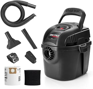 Shop-Vac 2021005 1 Gallon 1.0 Peak HP Micro Wet/Dry Vac | 1.25" x 4-ft Hose, 6-ft Cord, Compact, Lightweight, Portable, Quick Wet/Dry Pickup for Car, Workshop, Home