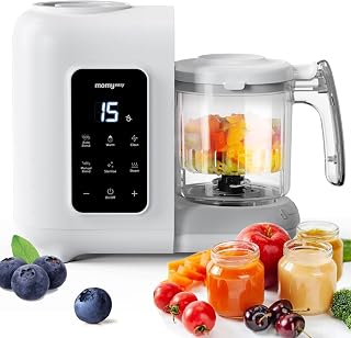 MOMYEASY Baby Food Maker, Baby Food Processor with Steam &amp; Grinding | Auto Cooking Self-Cleaning, 5 in 1 Baby Food Steamer and Puree Blender, Healthy Homemade Baby Puree, BPA-Free