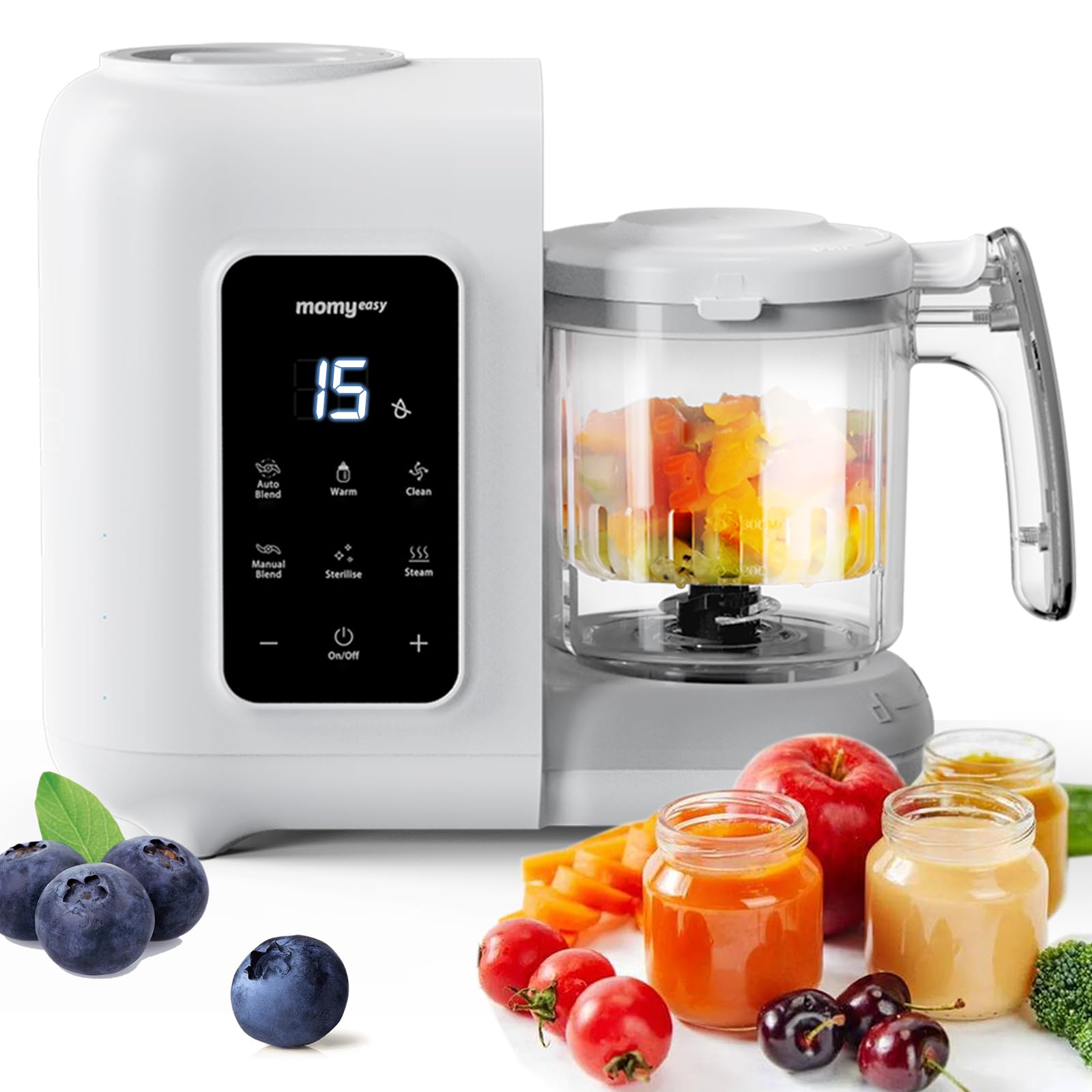 MOMYEASY Baby Food Maker, Baby Food Processor with Steam &amp; Grinding | Auto C