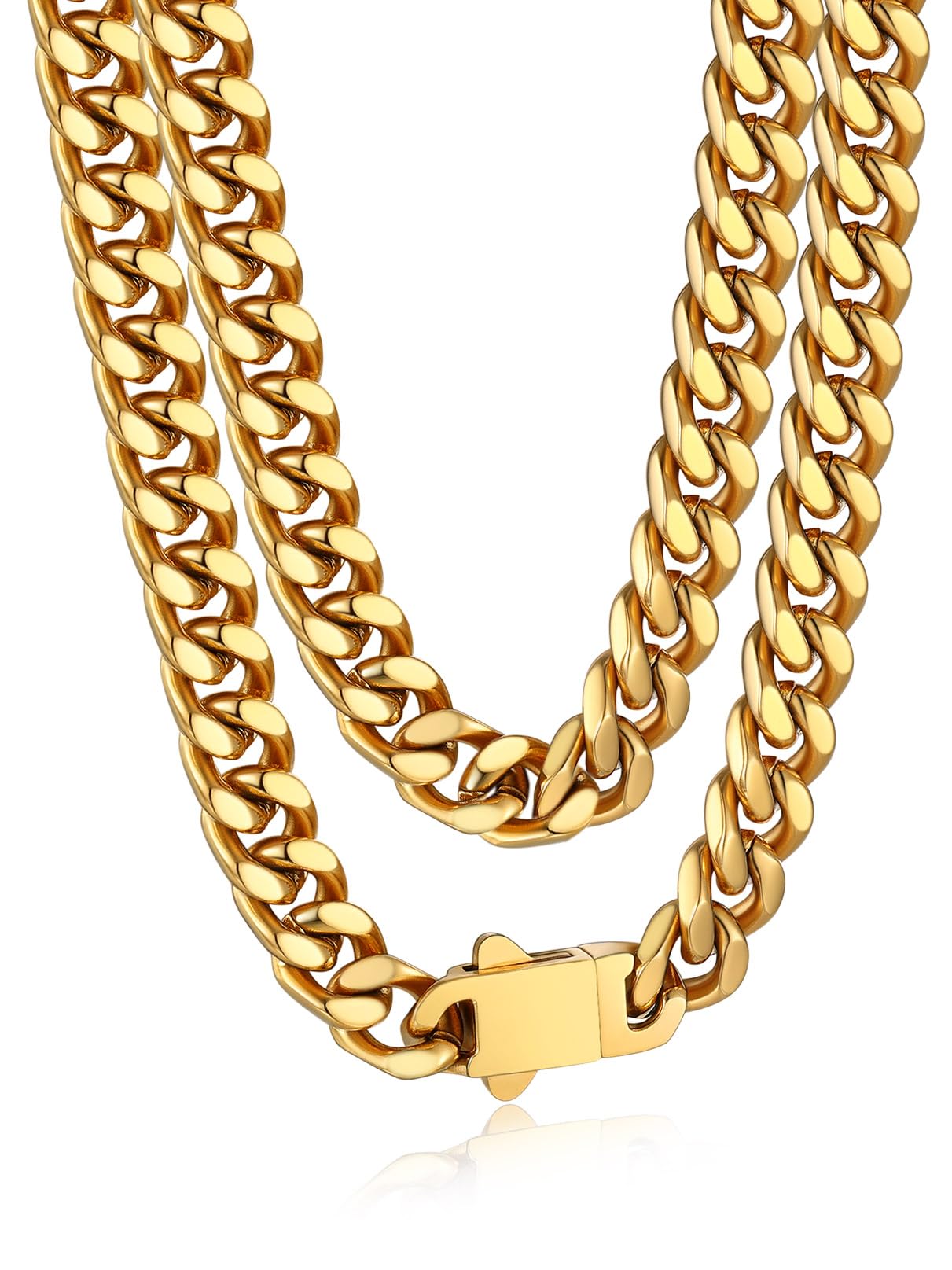 Bandmax Collana Uomo a Catena Cubana Sottile Robusta Grossa in Stile Hip Hop Lar