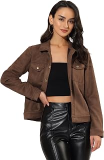 Allegra K Women's Faux Suede Jacket Open Front Cardigan Jacket (Pack of 1)