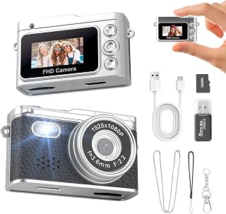 Mini Keychain Camera,Thumb Camera Digital,Pocket Video Camcorder for Teens | 1080P, 32GB Card, Retro Black, Birthday/Thanksgiving Day/Christmas/New Year/Valentine's Day Gift,for Party/Travel/Daily Vlog