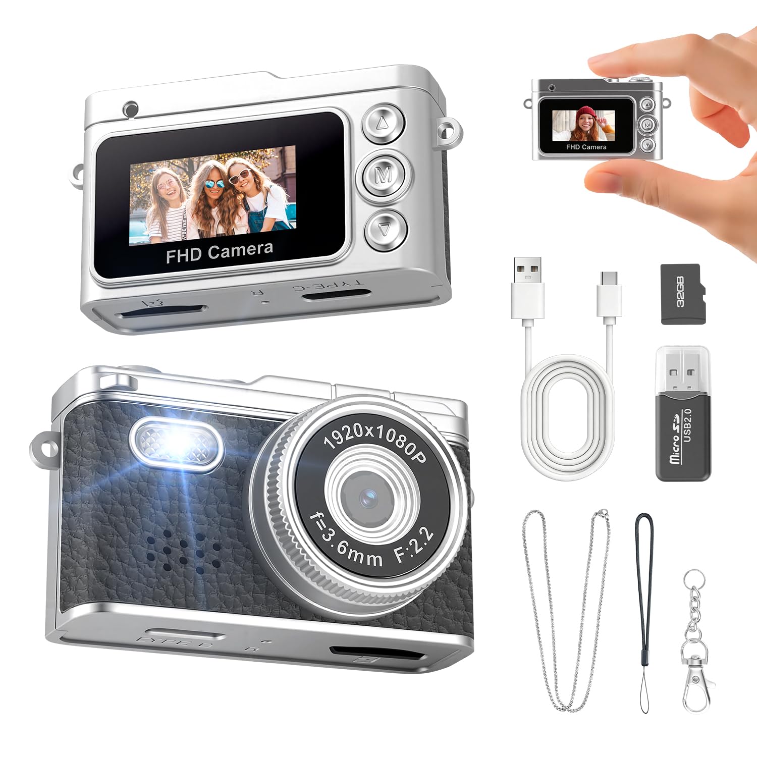 Mini Keychain Camera,Thumb Camera Digital,Pocket Video Camcorder for Teens | 108