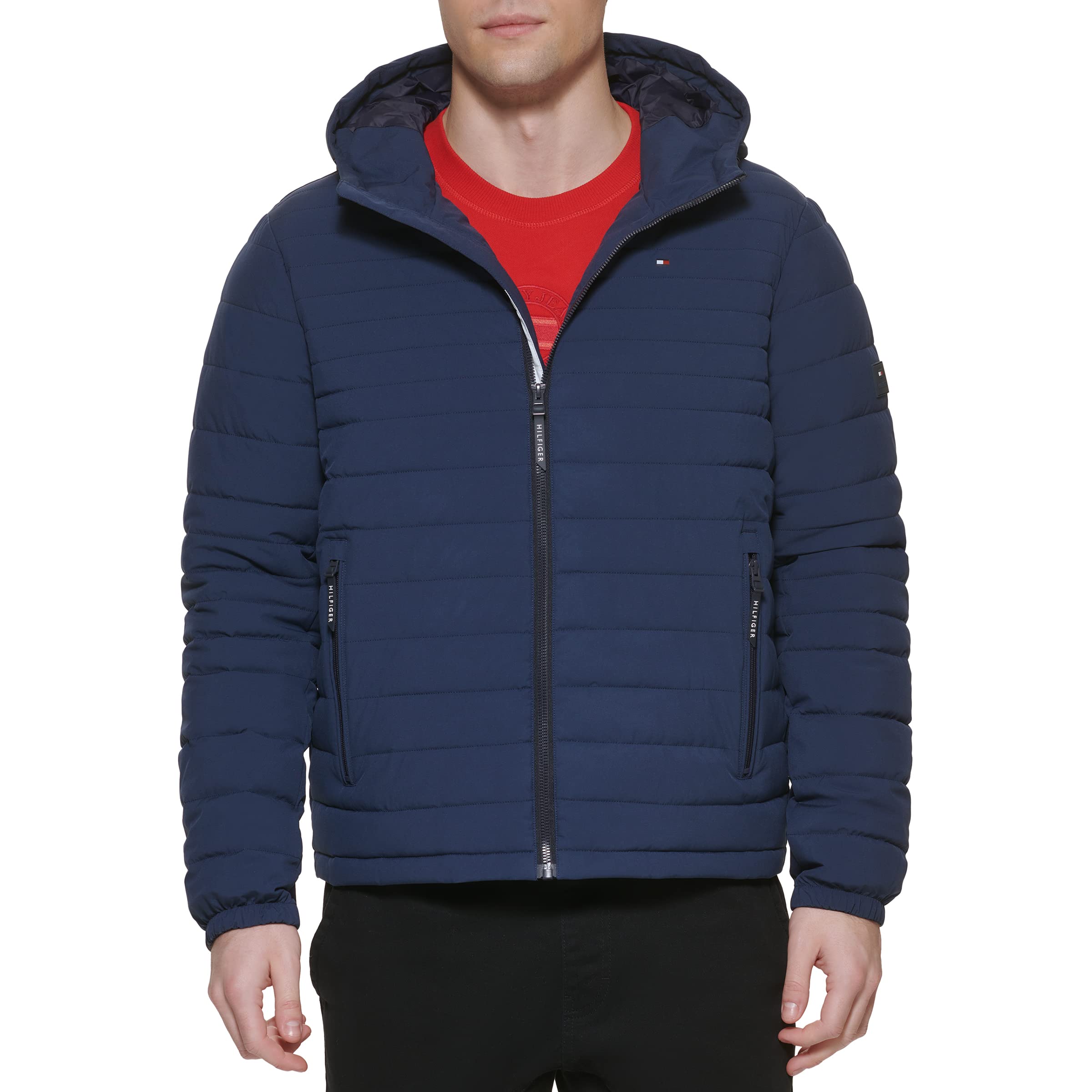 Tommy Hilfiger Adaptive Stretch Poly Hooded Packable Jacket Men's Packable Jacke
