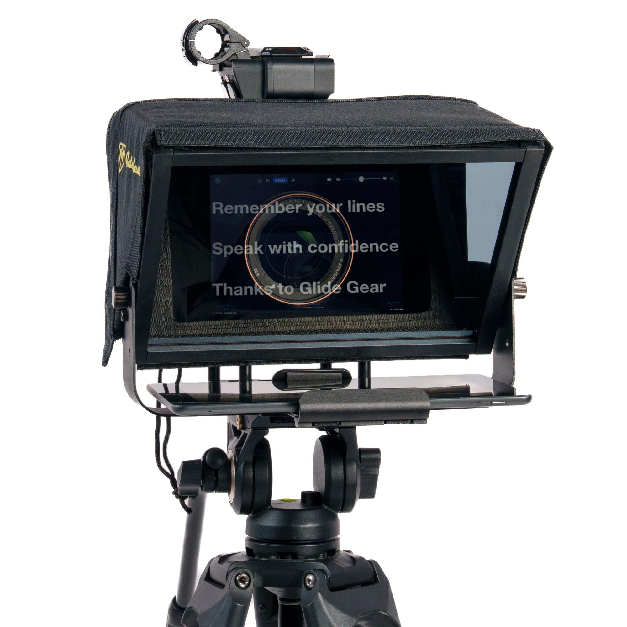 Glide Gear TMP 100 Teleprompter – DSLR, Tablet, Smartphone – 12" Glass, Carry Ca