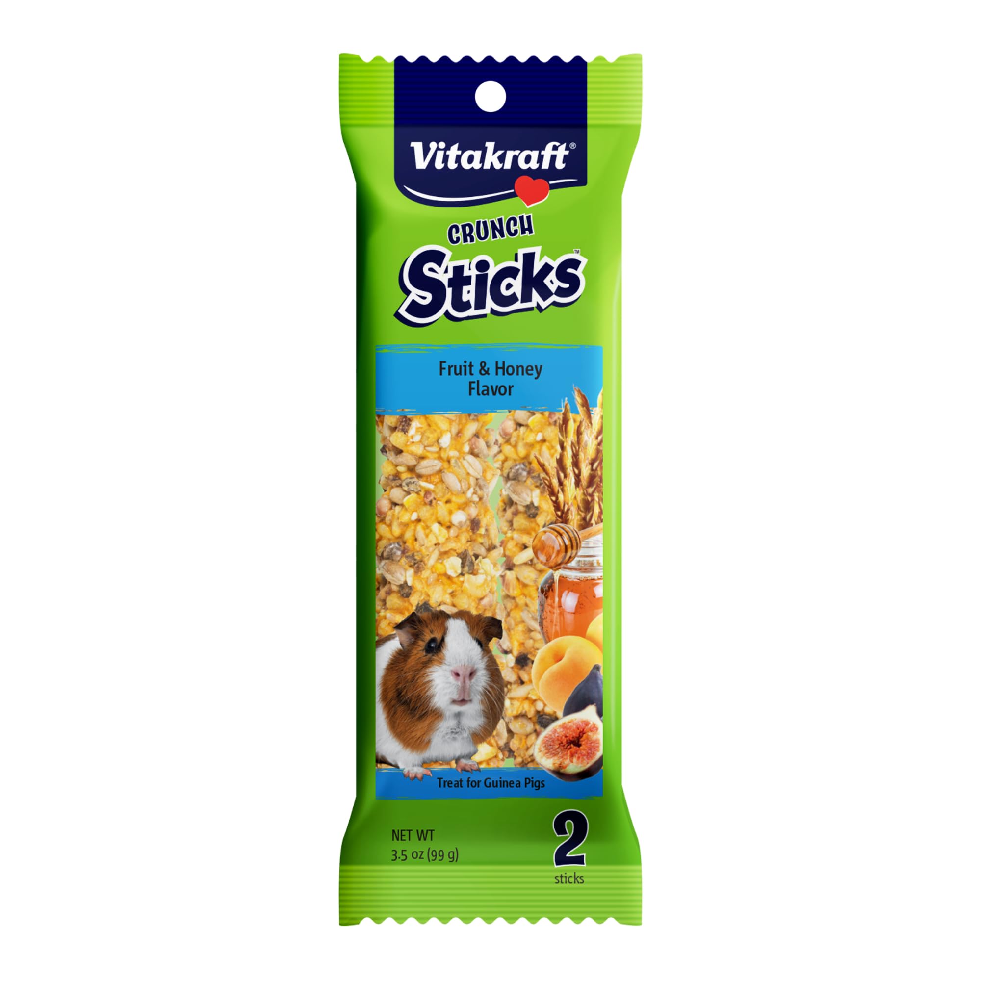 Vitakraft Crunch Sticks Guinea Pig Treat Fruit & Honey Flavor - 2 Sticks | Real 