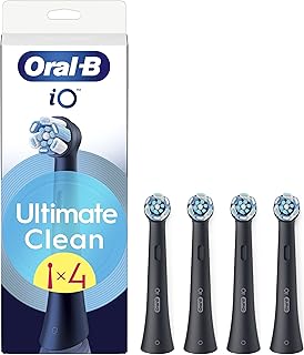 Oral-B iO Ultimate Clean Original Replacement Heads, Black, Pack of 4 | Oral B iO Electric Toothbrush Refills, Bacterial Plaque Removal, Deep Cleaning
