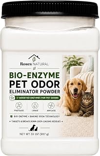 Roses Natural Bio-Enzyme Pet Odor Eliminator Powder, Plant-Based, 32 (Fragrance Free)