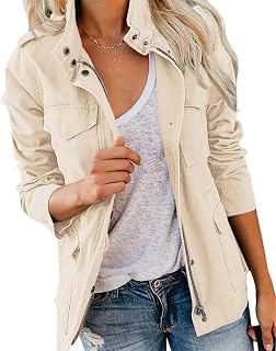 Imily Bela Women's Jacket Cotton Parka with Multiple Pockets