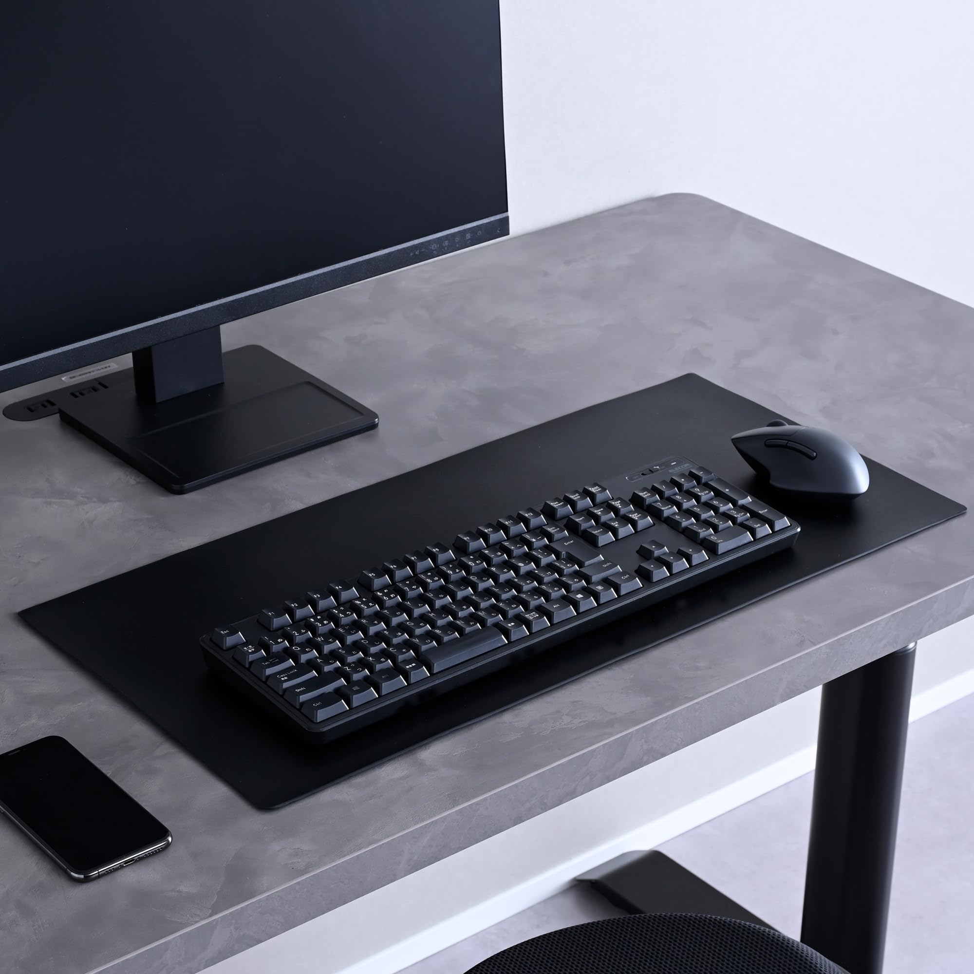 Yamazen DUM-6530S(BK) Desk Mat, Desk Mat, Scratch Resistant, Desk Protective She