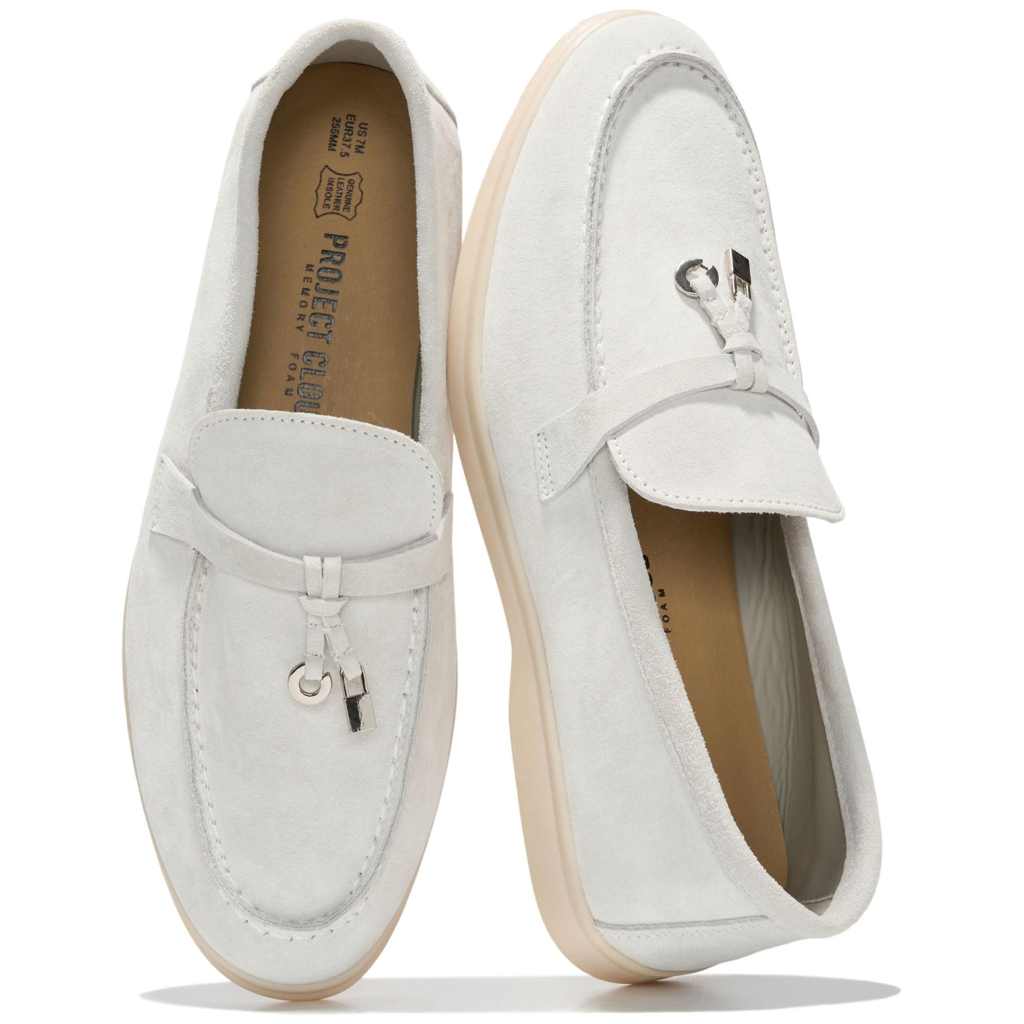 Project Cloud Women Shoes 100% Genuine Leather Lightweight Loafers for Women wit