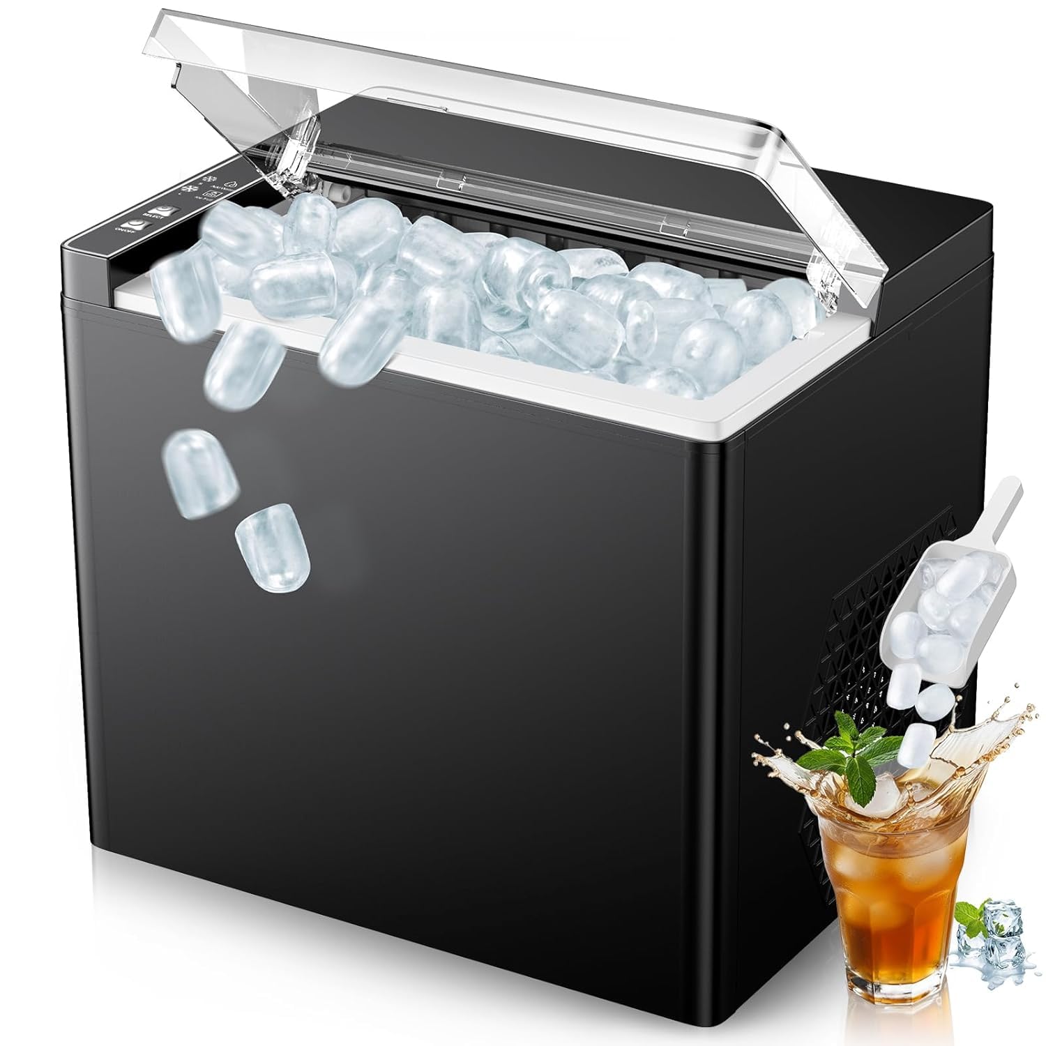 Countertop Ice Makers Machine, Portable Ice Machine Producing 9 Ice Cubes Within
